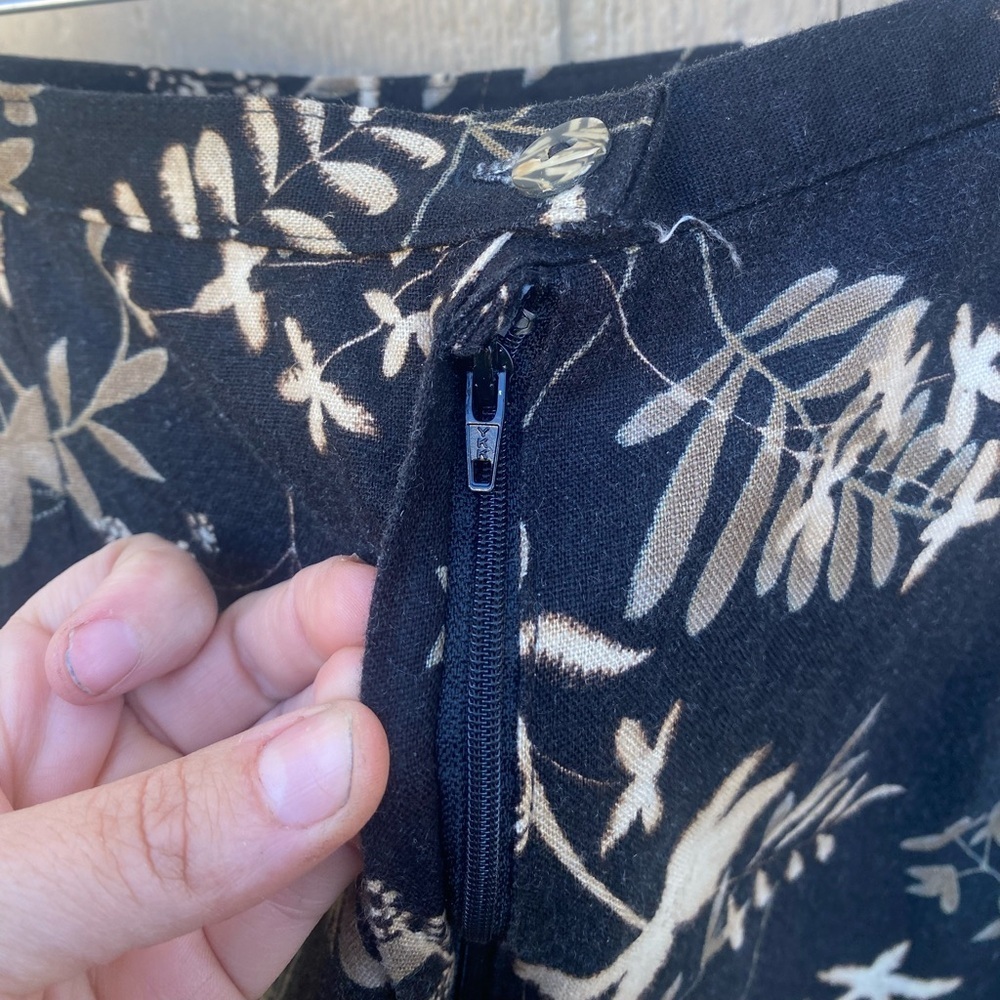 Vintage Orvis‎ Floral Woodland Floral Print Linen Blend Black Cream Size 20 NWT - Picture 6 of 8
